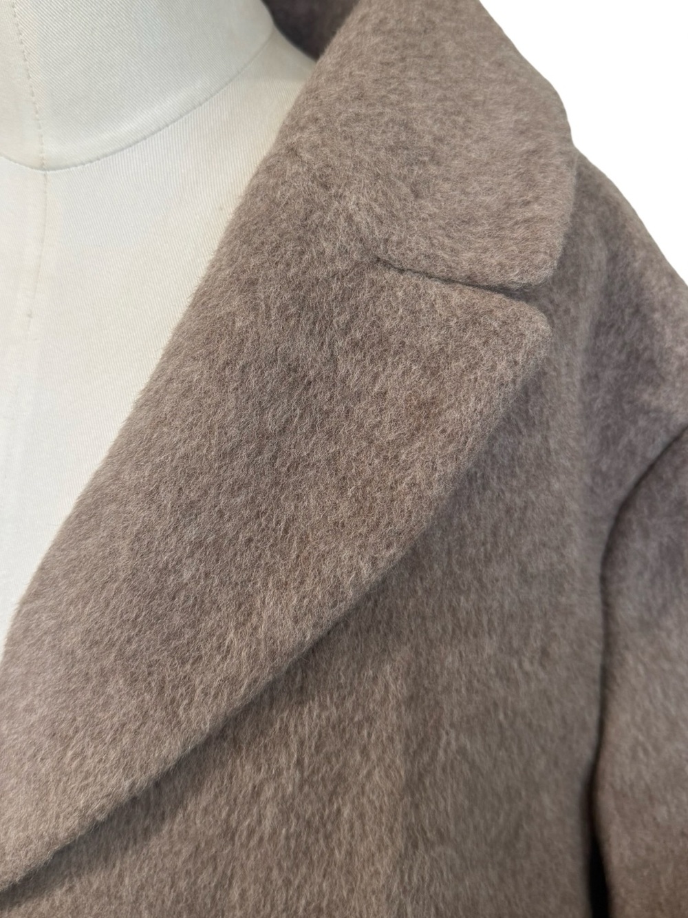 Talbots Italian Fabric Virgin Wool Blend Long Coat Taupe Brown Size 20 Classic - Picture 6 of 13